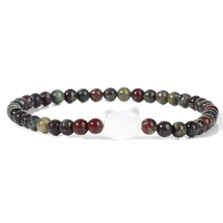 Olivenorma Nacre Kitten 4mm Natural Stone Beads Bracelet - Dragon Blood Stone - image 60