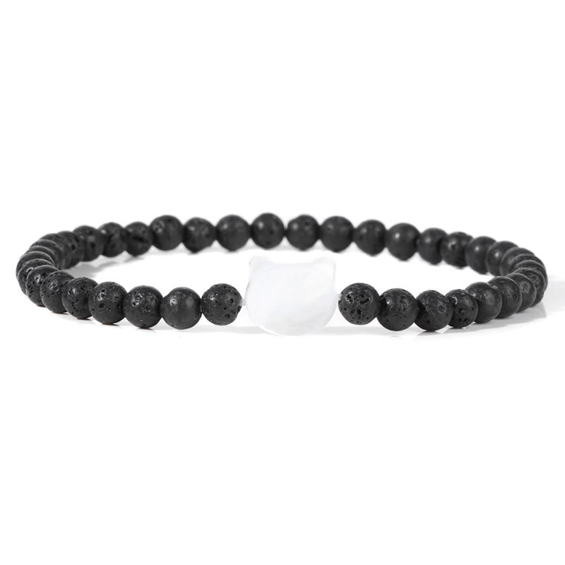 Olivenorma Nacre Kitten 4mm Natural Stone Beads Bracelet - Lava Stone - image 54