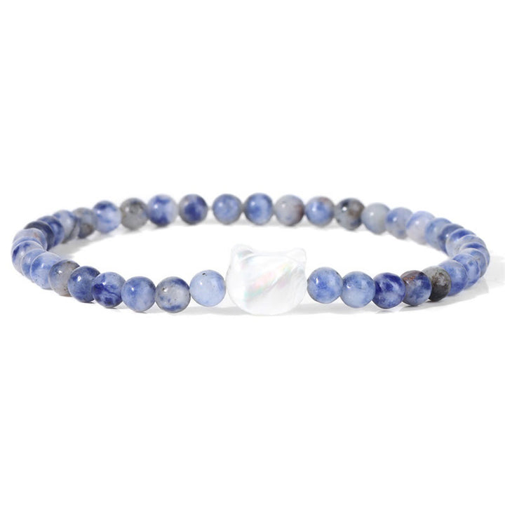 Olivenorma Nacre Kitten 4mm Natural Stone Beads Bracelet - Blue Sodalite - image 40
