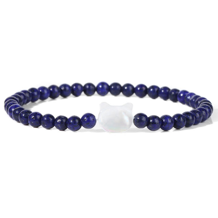 Olivenorma Nacre Kitten 4mm Natural Stone Beads Bracelet - Lapis Lazuli - image 42