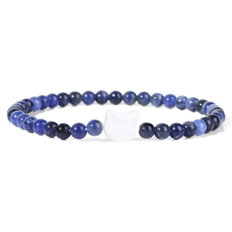 Olivenorma Nacre Kitten 4mm Natural Stone Beads Bracelet - Blue Aventurine - image 38