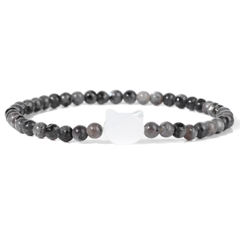 Olivenorma Nacre Kitten 4mm Natural Stone Beads Bracelet - Labradorite - image 44