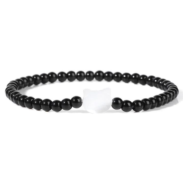 Olivenorma Nacre Kitten 4mm Natural Stone Beads Bracelet - Obsidian - image 52
