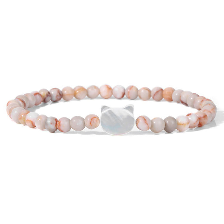Olivenorma Nacre Kitten 4mm Natural Stone Beads Bracelet - Rhodochrosite - image 12