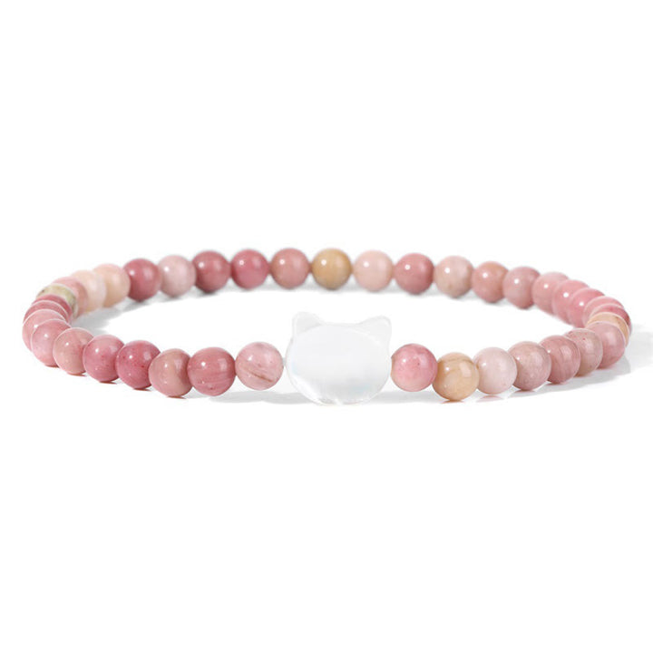 Olivenorma Nacre Kitten 4mm Natural Stone Beads Bracelet - Plum Tourmaline - image 14