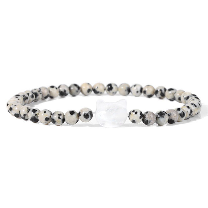 Olivenorma Nacre Kitten 4mm Natural Stone Beads Bracelet - Dalmatian Jasper - image 76