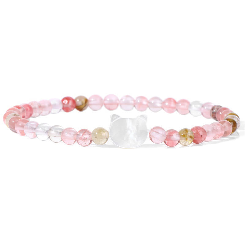 Olivenorma Nacre Kitten 4mm Natural Stone Beads Bracelet - Red Smelting Quartz#2 - image 10