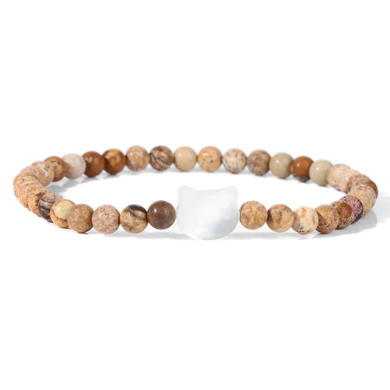 Olivenorma Nacre Kitten 4mm Natural Stone Beads Bracelet - Picture Jasper - image 56
