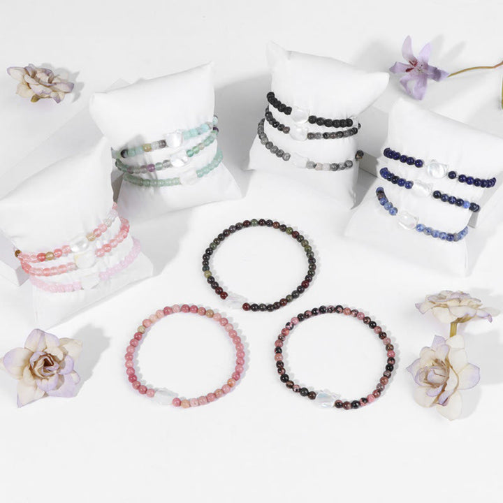 Olivenorma Nacre Kitten 4mm Natural Stone Beads Bracelet - image 0