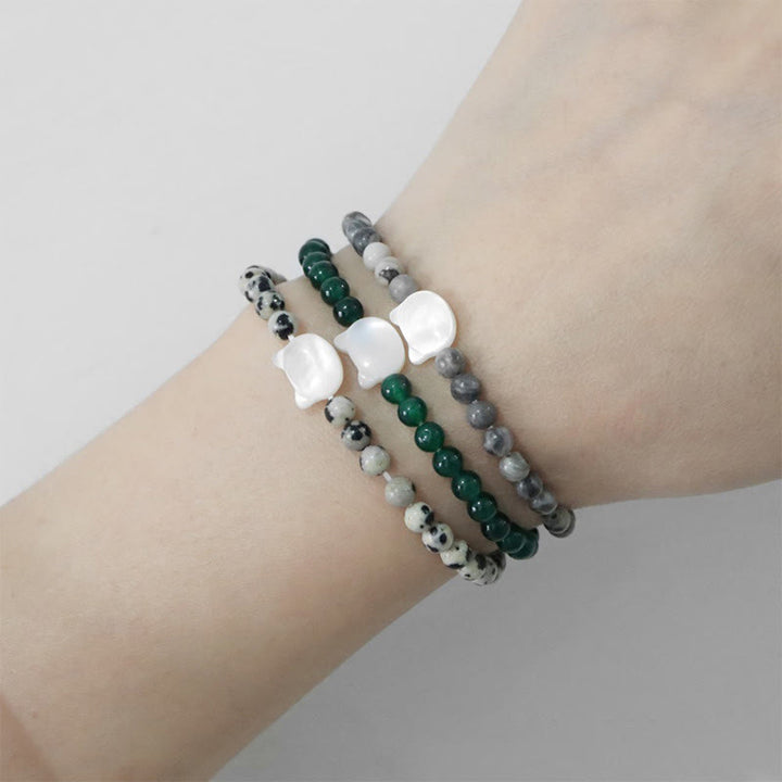 Olivenorma Nacre Kitten 4mm Natural Stone Beads Bracelet - image 80