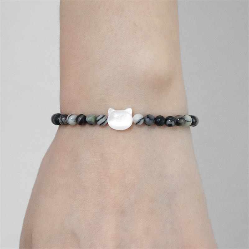 Olivenorma Nacre Kitten 4mm Natural Stone Beads Bracelet - image 83