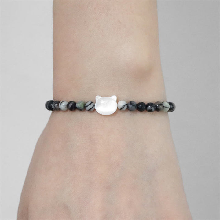 Olivenorma Nacre Kitten 4mm Natural Stone Beads Bracelet - image 83