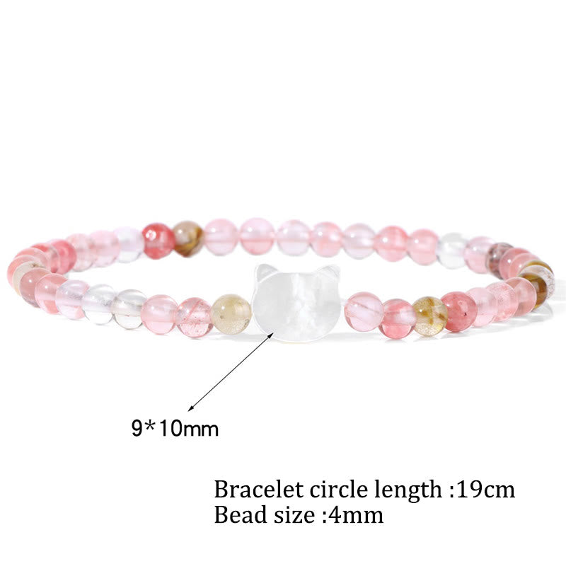 Olivenorma Nacre Kitten 4mm Natural Stone Beads Bracelet - image 81
