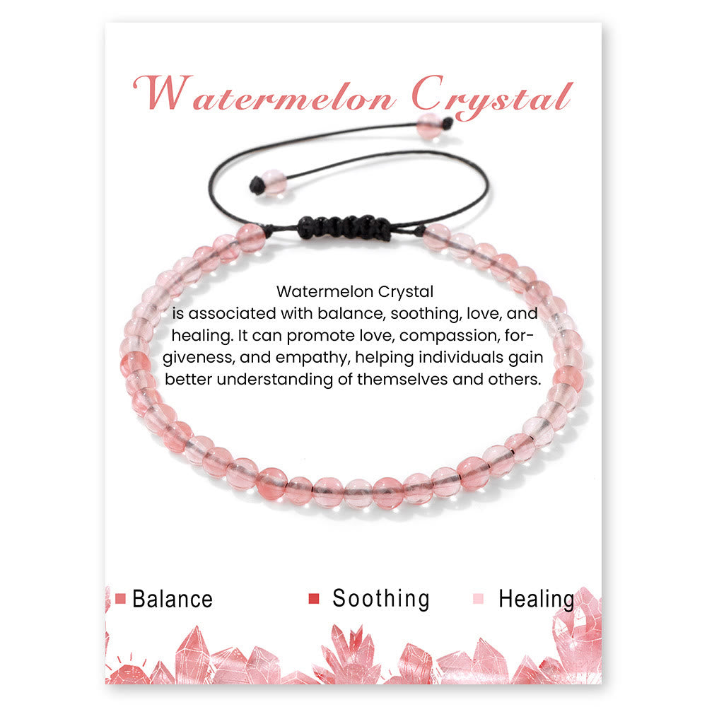 Olivenorma 4mm/6mm Natural Stone Beaded Drawstring Bracelet - Red Smelting Quartz - 4mm - image 48