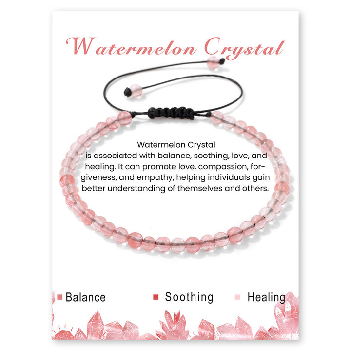 Olivenorma 4mm/6mm Natural Stone Beaded Drawstring Bracelet - Red Smelting Quartz - 4mm - image 48