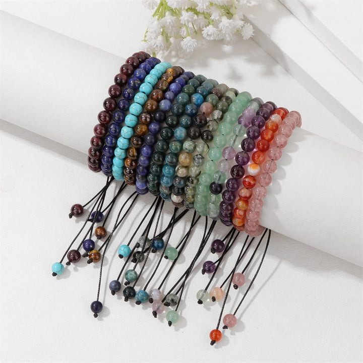 Olivenorma 4mm/6mm Natural Stone Beaded Drawstring Bracelet - image 62