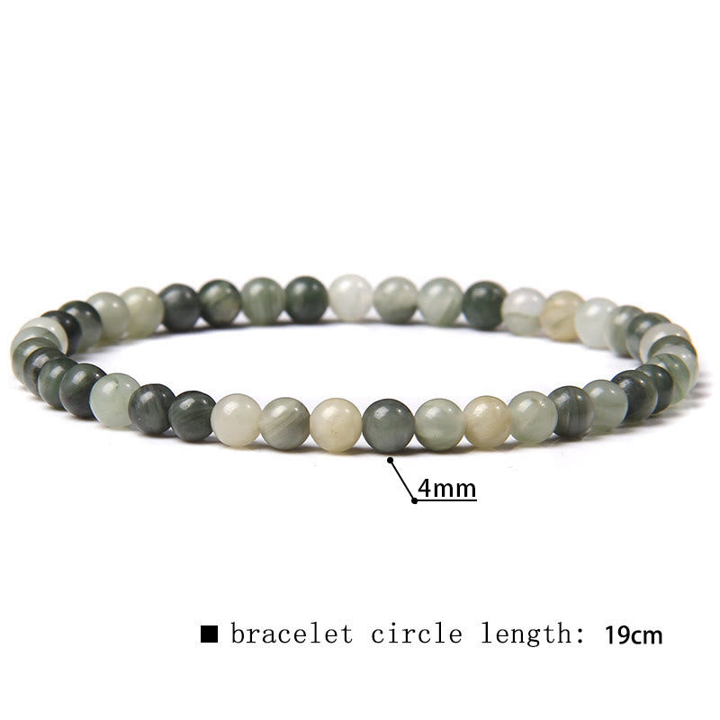 Olivenorma 4mm Natural Stone Beaded Bracelet - Dark Green Jasper - image 21