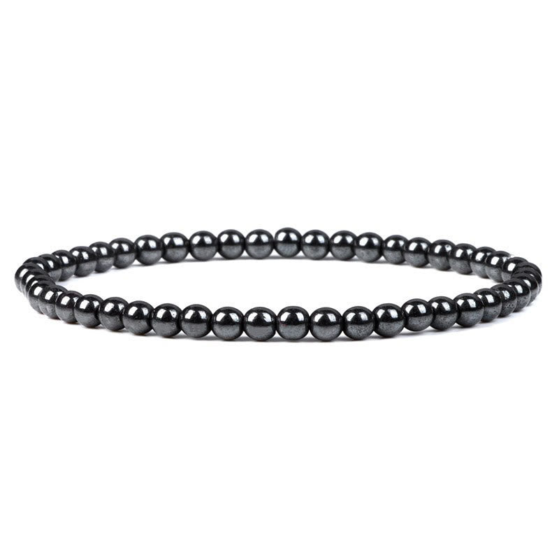 Olivenorma 4mm Natural Stone Beaded Bracelet - Hematite - image 52