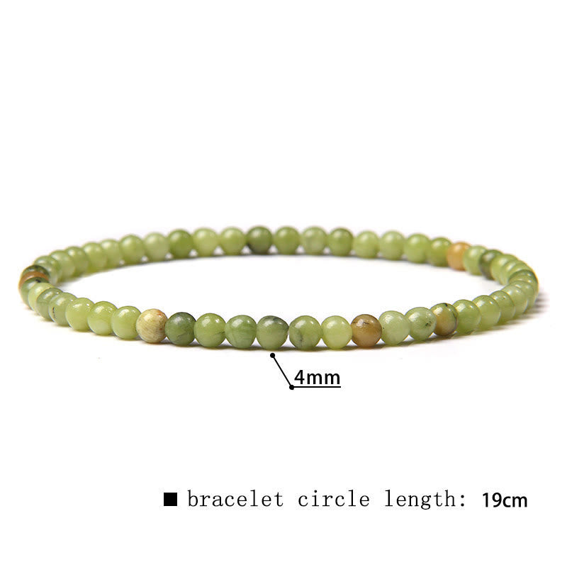Olivenorma 4mm Natural Stone Beaded Bracelet -  Peridot - image 43