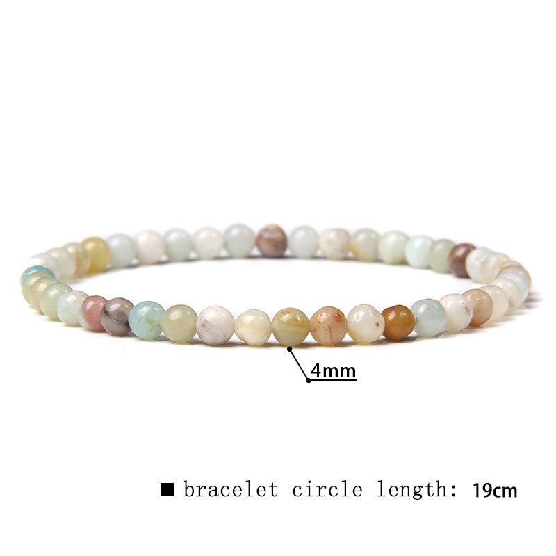 Olivenorma 4mm Natural Stone Beaded Bracelet - Amazonite - image 26