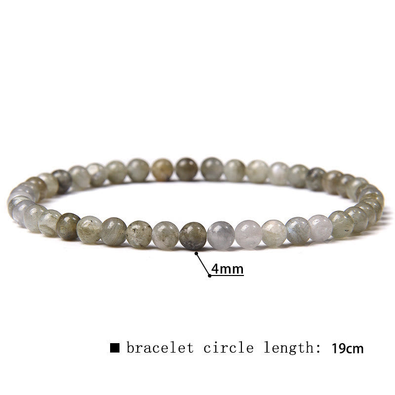 Olivenorma 4mm Natural Stone Beaded Bracelet - Grey Labradorite - image 63