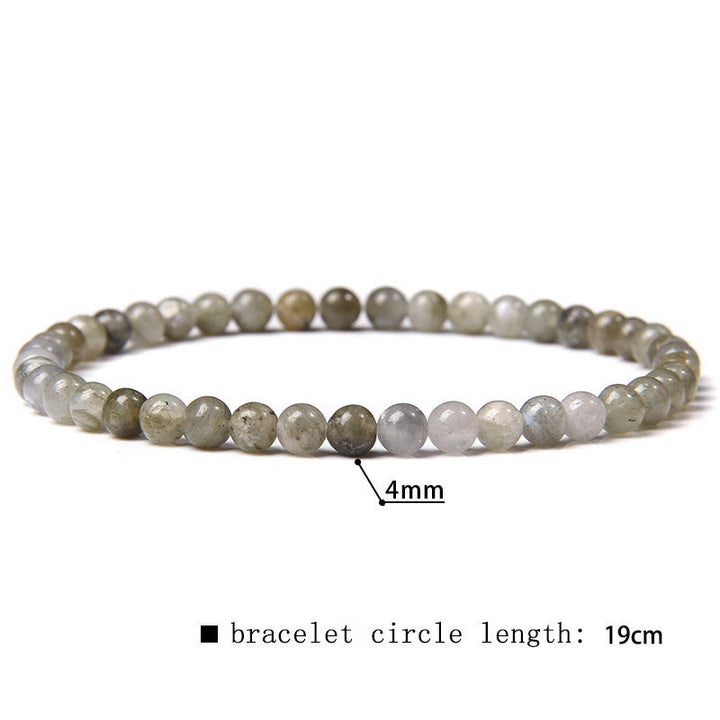 Olivenorma 4mm Natural Stone Beaded Bracelet - Grey Labradorite - image 63