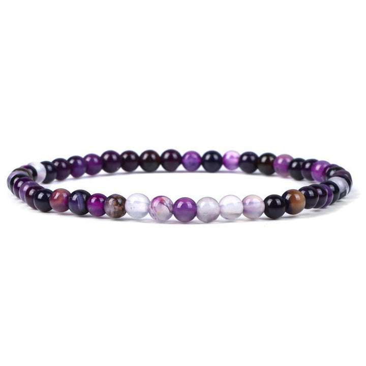 Olivenorma 4mm Natural Stone Beaded Bracelet - Purple Agate - image 14