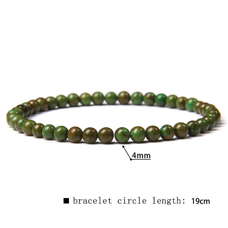 Olivenorma 4mm Natural Stone Beaded Bracelet - Green Jasper - image 22