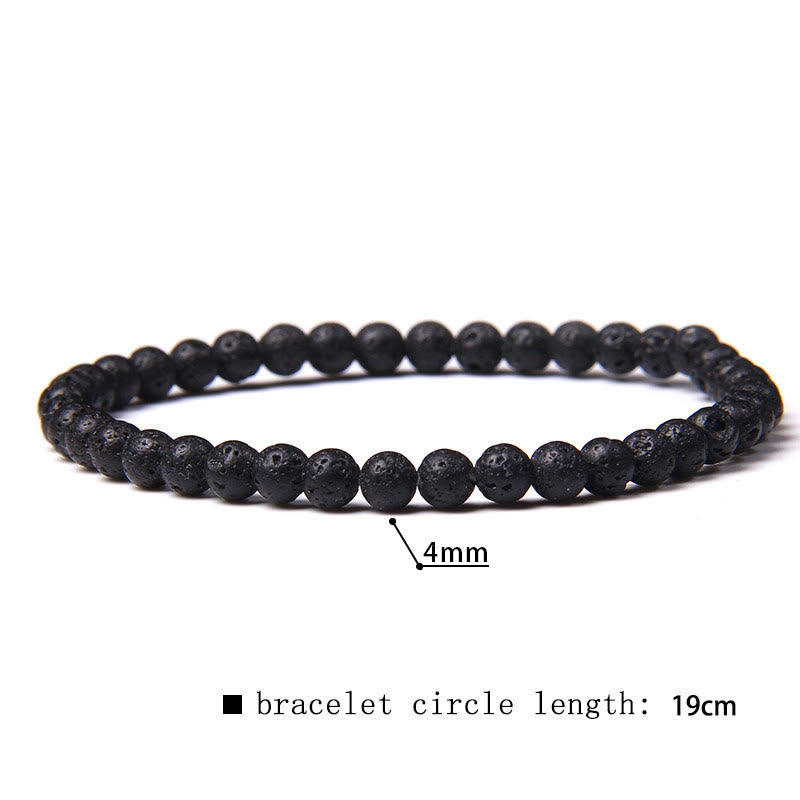 Olivenorma 4mm Natural Stone Beaded Bracelet - Lava Stone - image 53