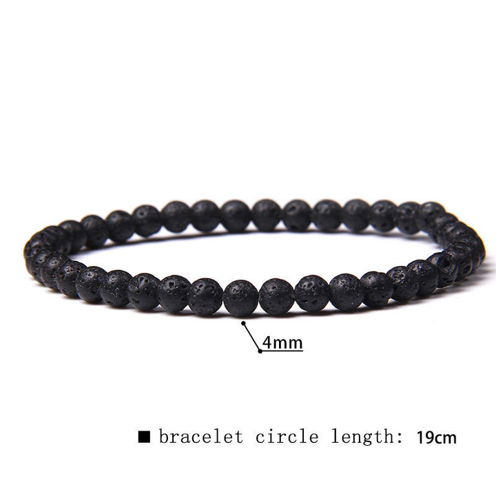 Olivenorma 4mm Natural Stone Beaded Bracelet - Lava Stone - image 53