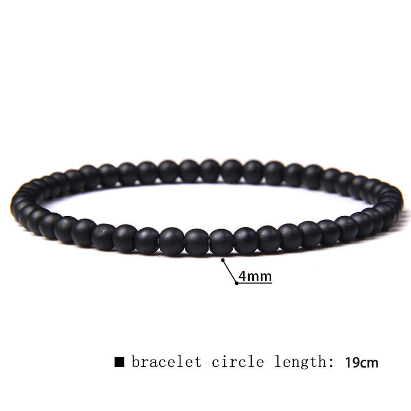 Olivenorma 4mm Natural Stone Beaded Bracelet - Black Onyx - image 54