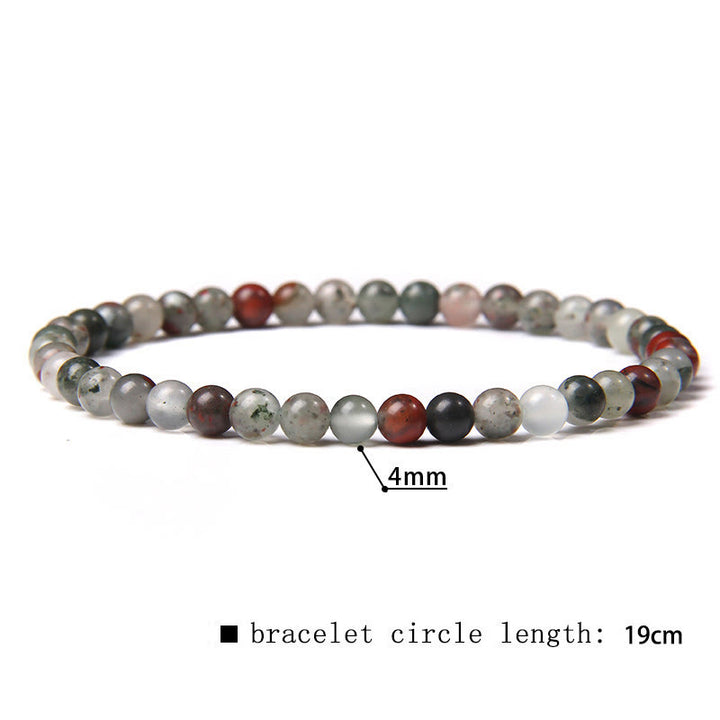 Olivenorma 4mm Natural Stone Beaded Bracelet - Blood Stone - image 49