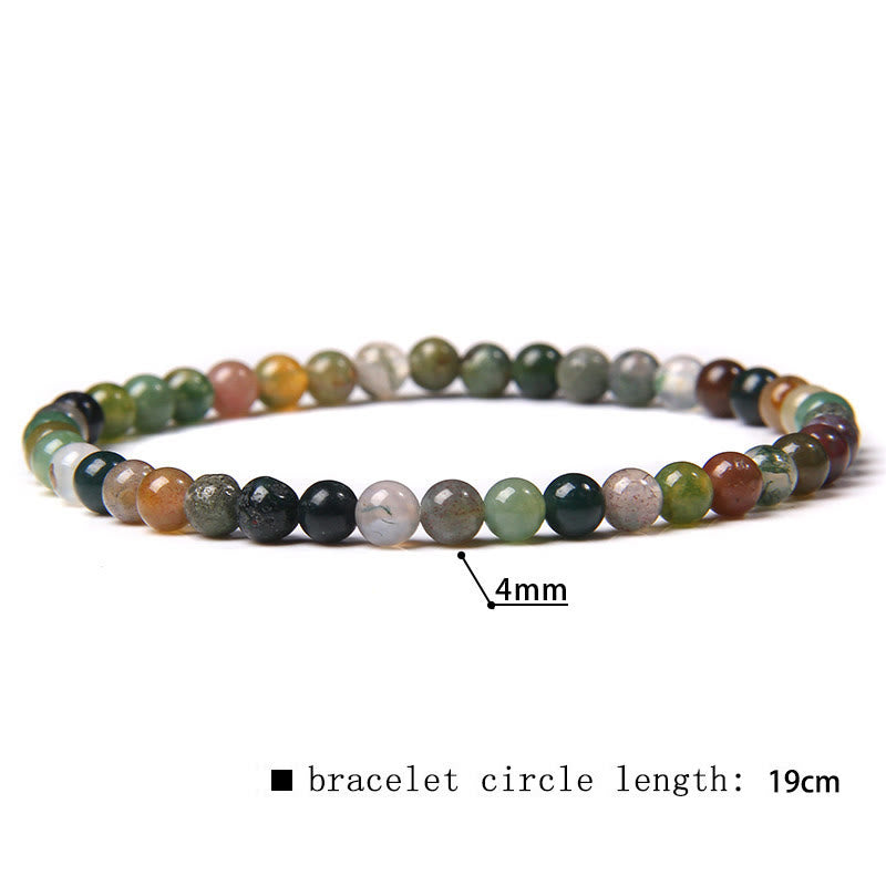 Olivenorma 4mm Natural Stone Beaded Bracelet - Moss Agate Mixed Materials - image 51