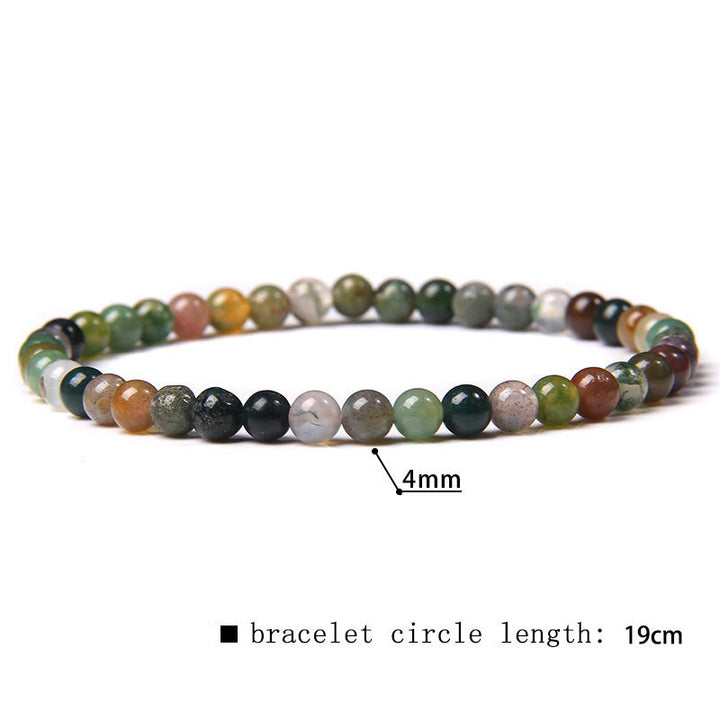 Olivenorma 4mm Natural Stone Beaded Bracelet - Moss Agate Mixed Materials - image 51