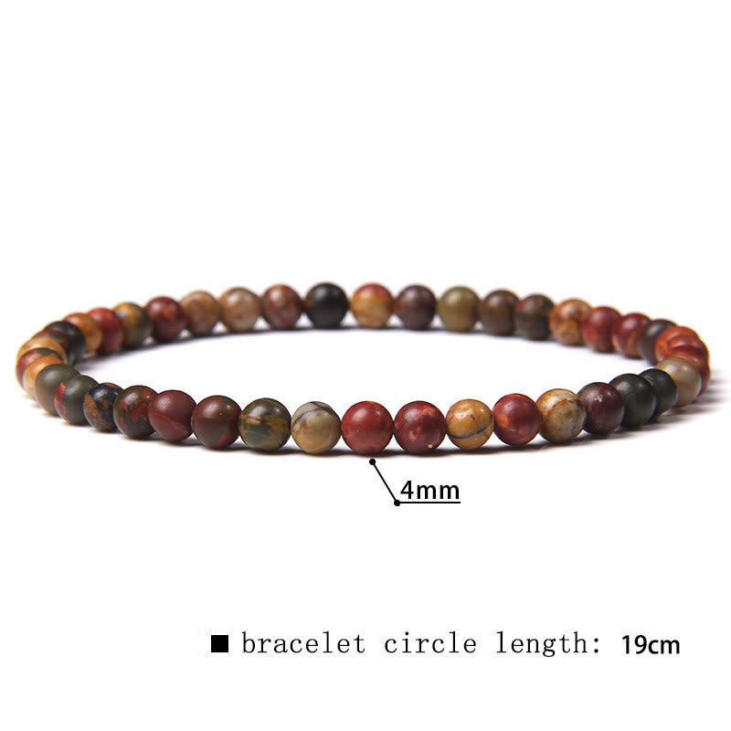 Olivenorma 4mm Natural Stone Beaded Bracelet -  Picasso Jasper - image 46