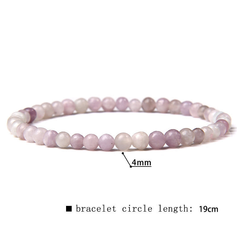 Olivenorma 4mm Natural Stone Beaded Bracelet - Lepidolite - image 12