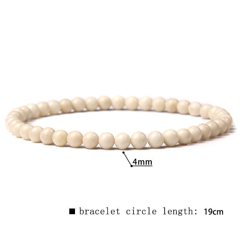 Olivenorma 4mm Natural Stone Beaded Bracelet -  White Jade - image 44