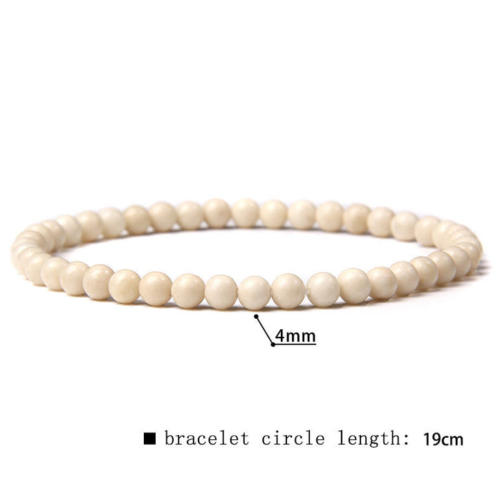 Olivenorma 4mm Natural Stone Beaded Bracelet -  White Jade - image 44