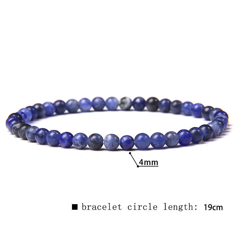Olivenorma 4mm Natural Stone Beaded Bracelet - Sodalite - image 18