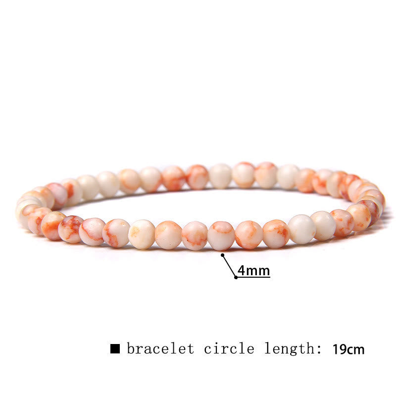 Olivenorma 4mm Natural Stone Beaded Bracelet - Rhodochrosite - image 33