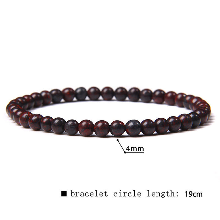Olivenorma 4mm Natural Stone Beaded Bracelet -  Garnet - image 40