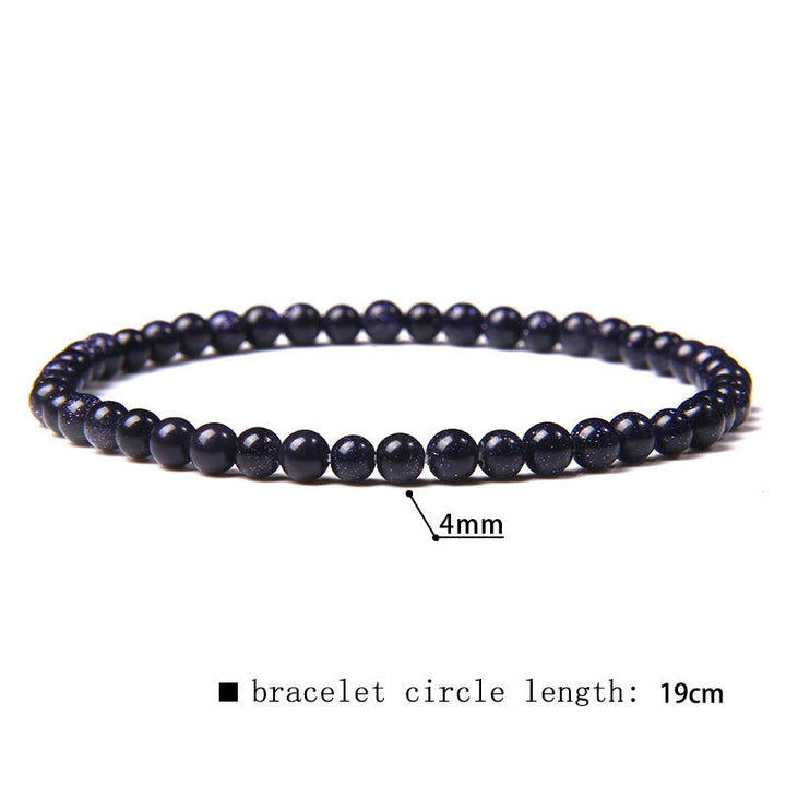 Olivenorma 4mm Natural Stone Beaded Bracelet - Blue Sandstone - image 57