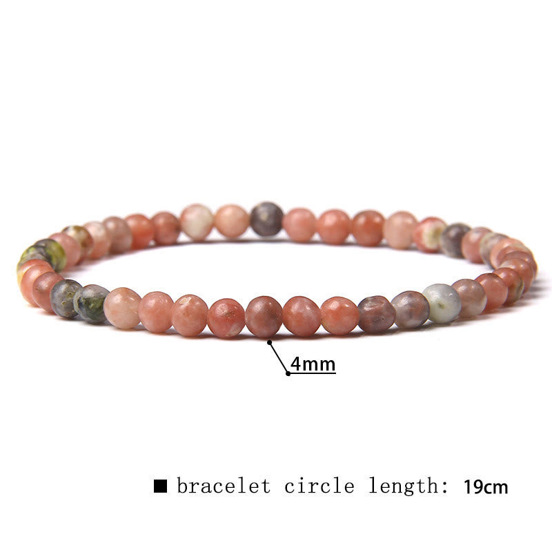 Olivenorma 4mm Natural Stone Beaded Bracelet - Plum Blossom Jaspe - image 37