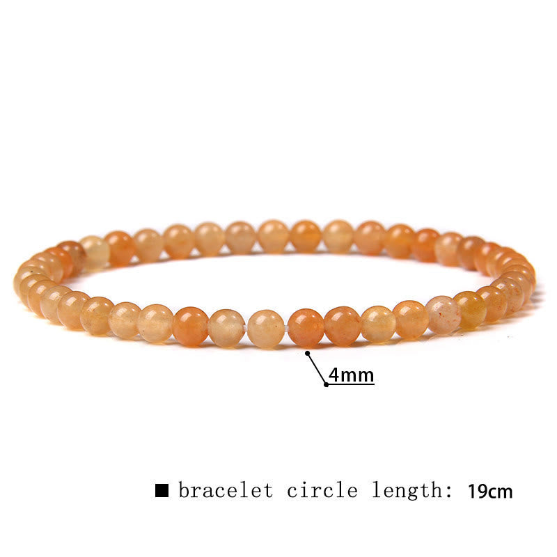 Olivenorma 4mm Natural Stone Beaded Bracelet - Sun Stone - image 35