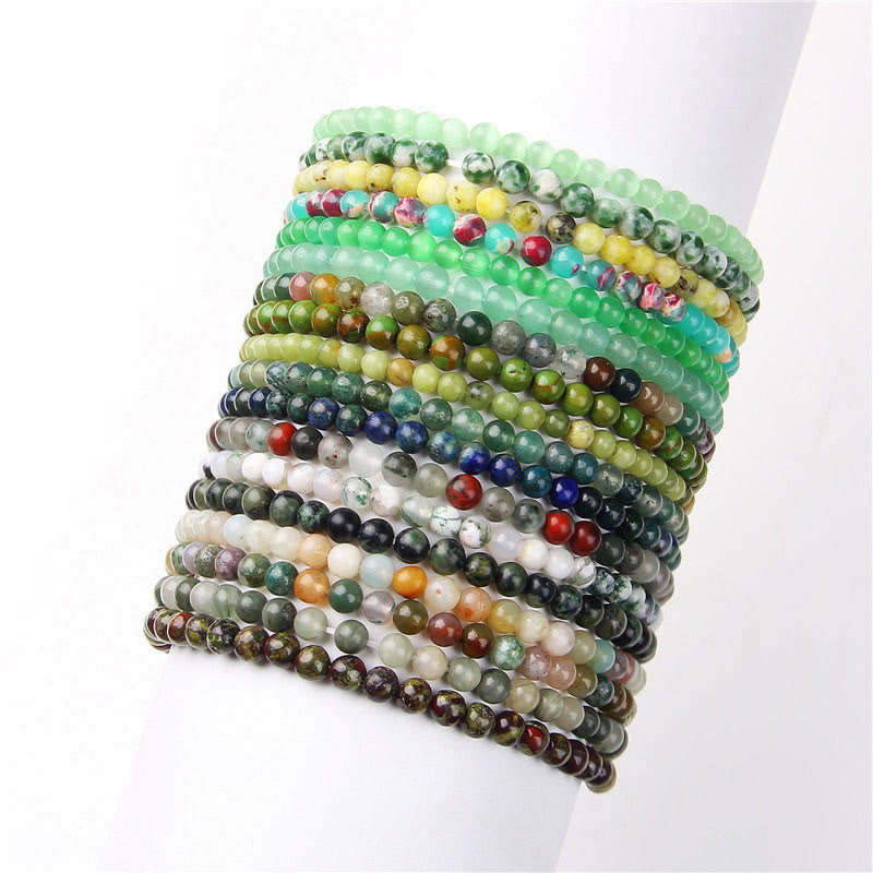 Olivenorma 4mm Natural Stone Beaded Bracelet - image 67