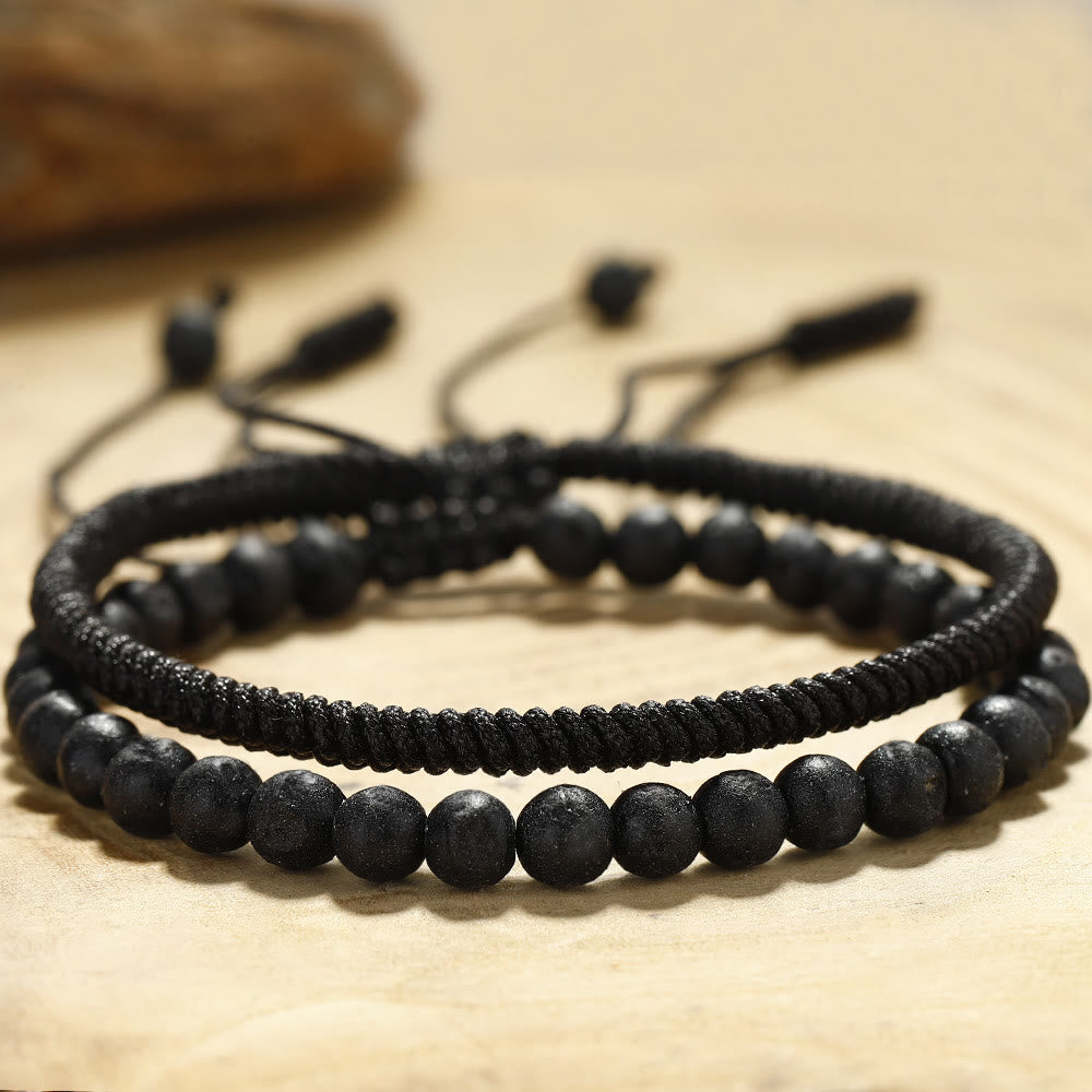 Olivenorma Natural Lava Stone Beads Braided Bracelet - image 2