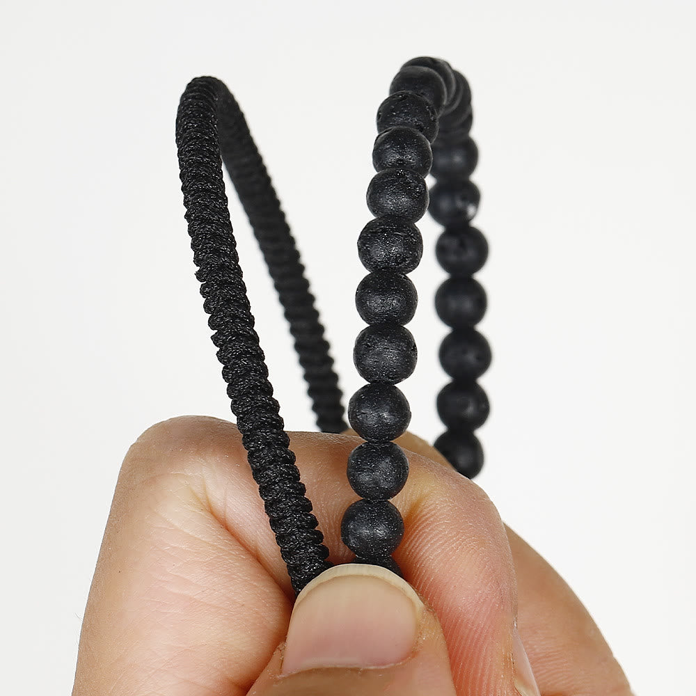 Olivenorma Natural Lava Stone Beads Braided Bracelet - image 6
