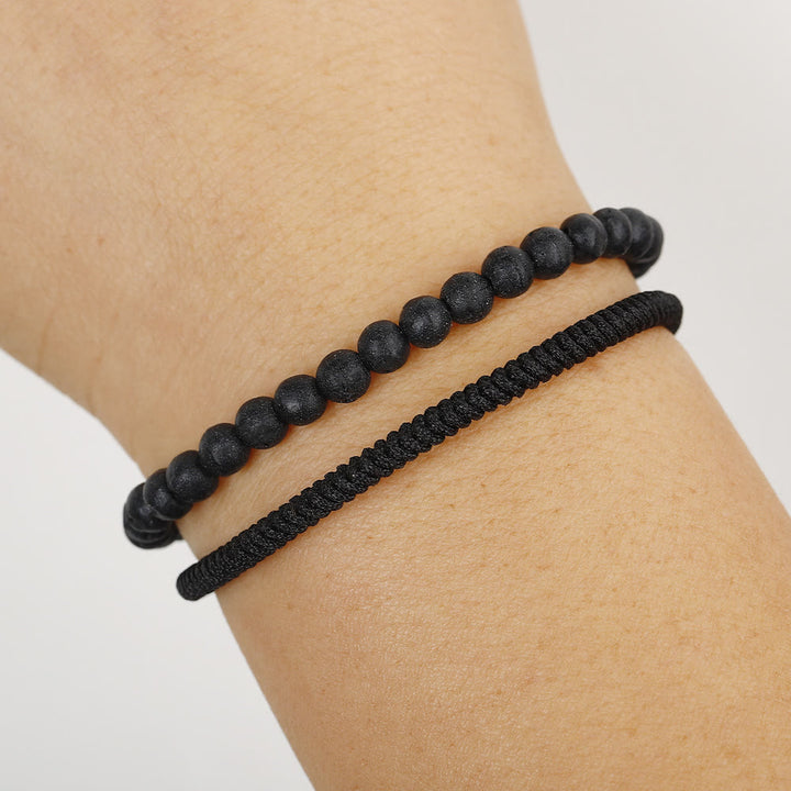 Olivenorma Natural Lava Stone Beads Braided Bracelet - image 1