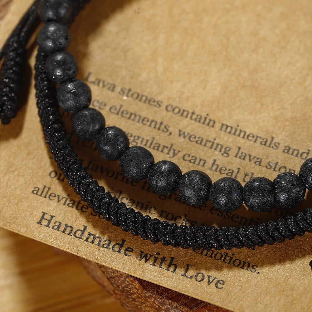 Olivenorma Natural Lava Stone Beads Braided Bracelet - image 5