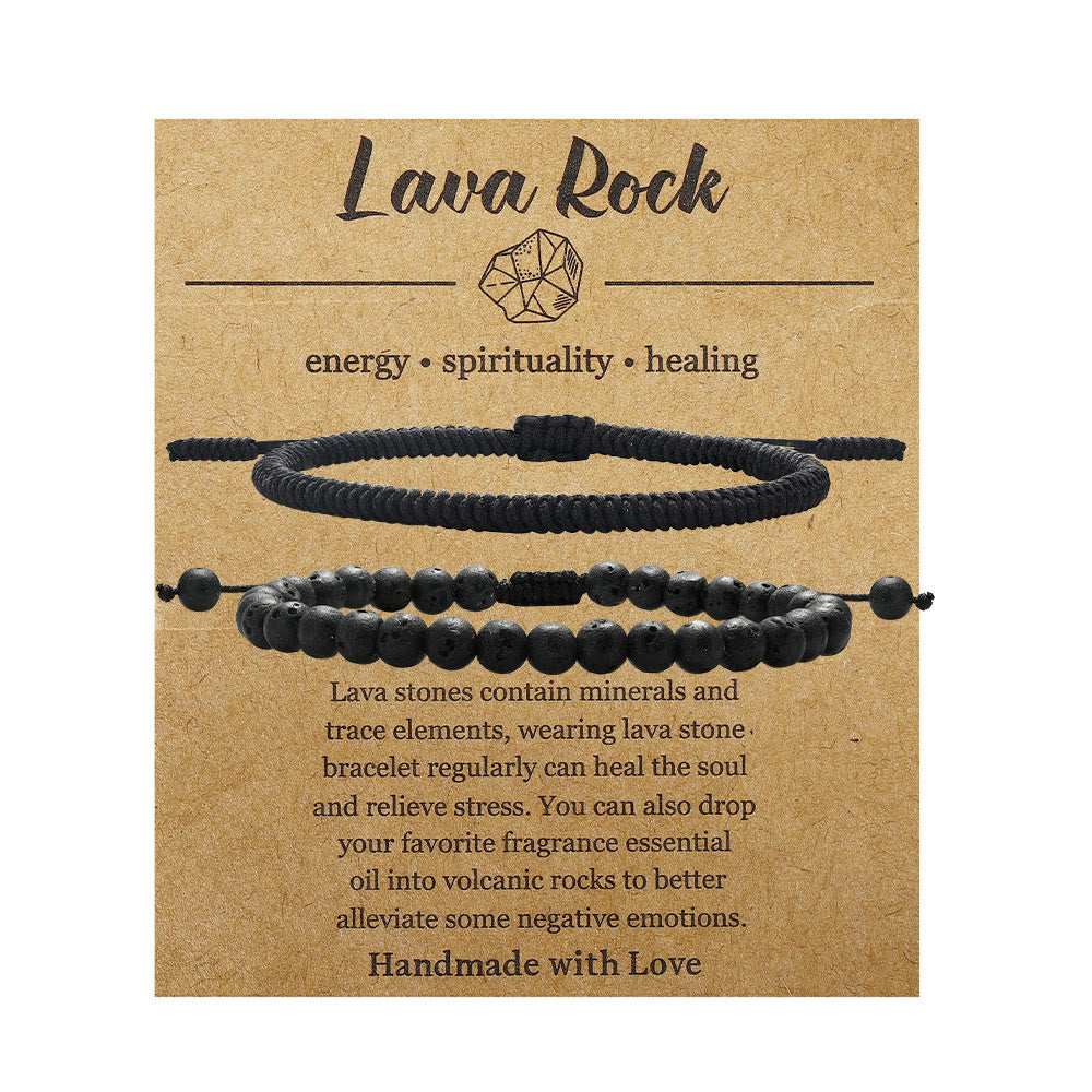 Olivenorma Natural Lava Stone Beads Braided Bracelet - image 8